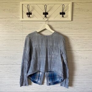 Cloth & Stone Striped Long Sleeve Blouse Sz XS